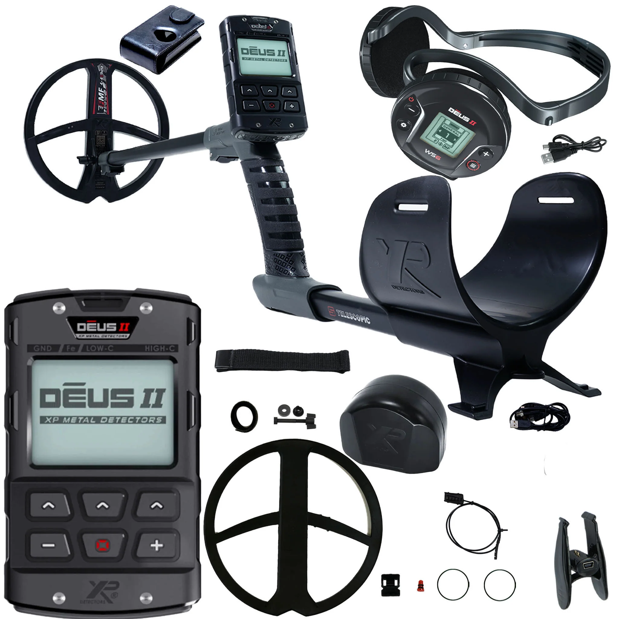 XP DEUS II Fast Multi Frequency RC + WS6 Metal Detector with 9" FMF Search Coil (Open Box) - Image 1