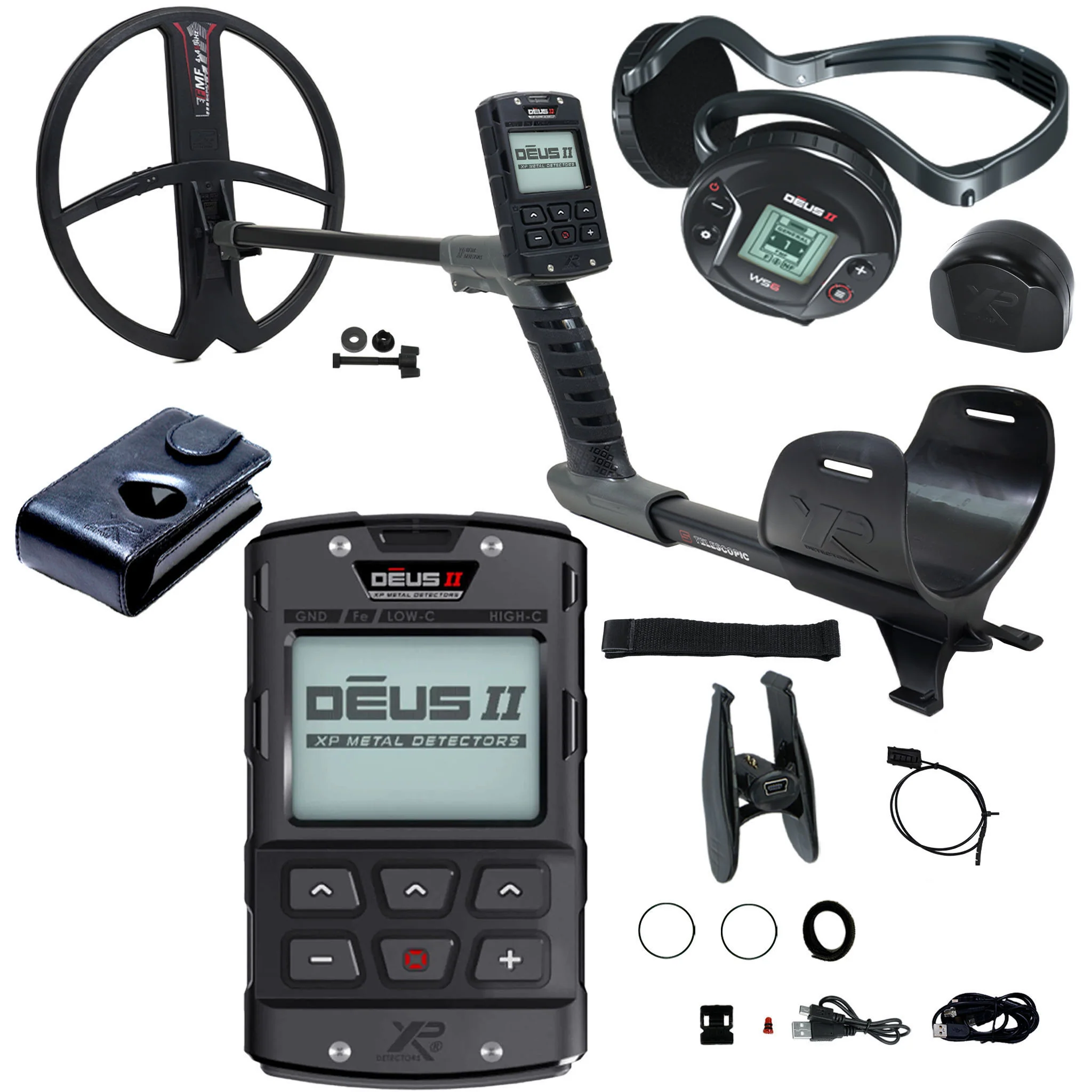 XP DEUS II Fast Multi Frequency RC + WS6 Metal Detector with 13x11" FMF Search Coil (Open Box) - Image 1