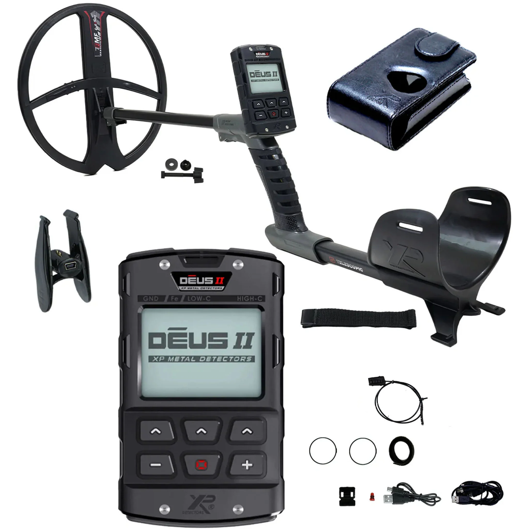 XP DEUS II Fast Multi Frequency RC Metal Detector with 13x11" FMF Search Coil (Open Box) - Image 1