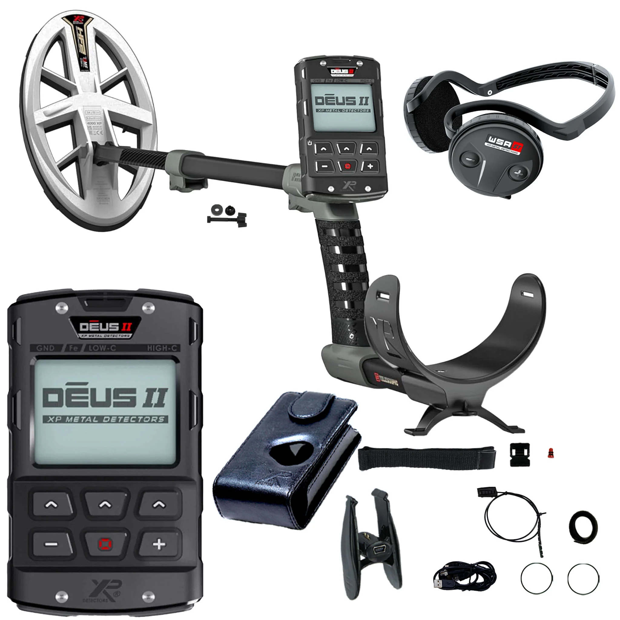 XP DEUS II Fast Multi Frequency RC + WSA ST Metal Detector with 9.5 X 5" FMF Search Coil - Image 1