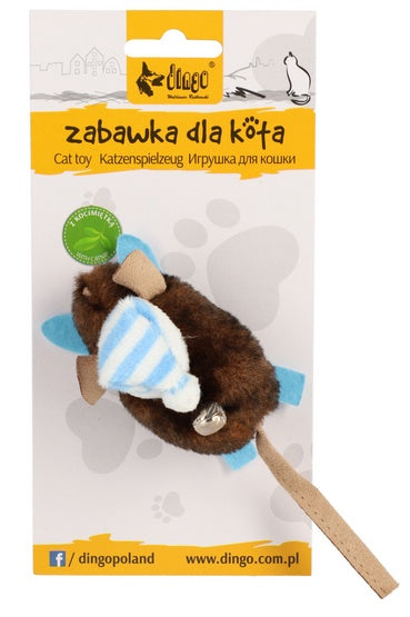 Dingo zabawka dla kota – mysz narciarz z kocimiętką i dzwoneczkiem