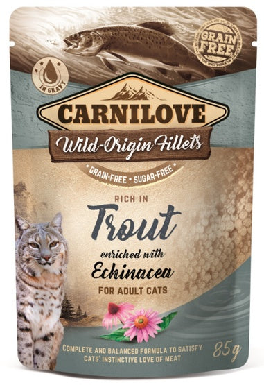Carnilove Cat Trout & Echinacea – pstrąg i Echinacea saszetka 85g
