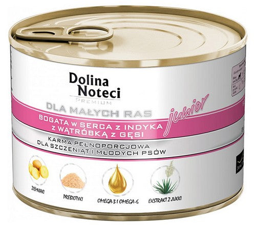 Dolina Noteci Premium Pies Mały Junior serca indyka i wątróbka z gęsi 185g - Image 2