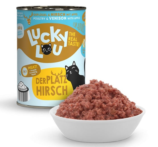 Lucky Lou Lifestage Adult Drób i jeleń puszka 400g - Image 3