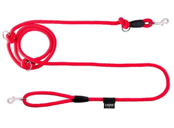 CHABA Smycz linka regulowana – 14mm x 138/260cm czerwona