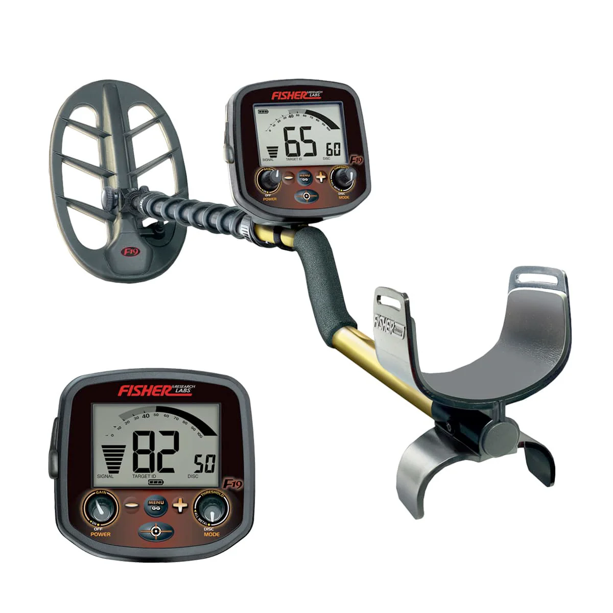 Fisher F19 11DD Metal Detector with 11" DD Elliptical Search Coil - Image 1