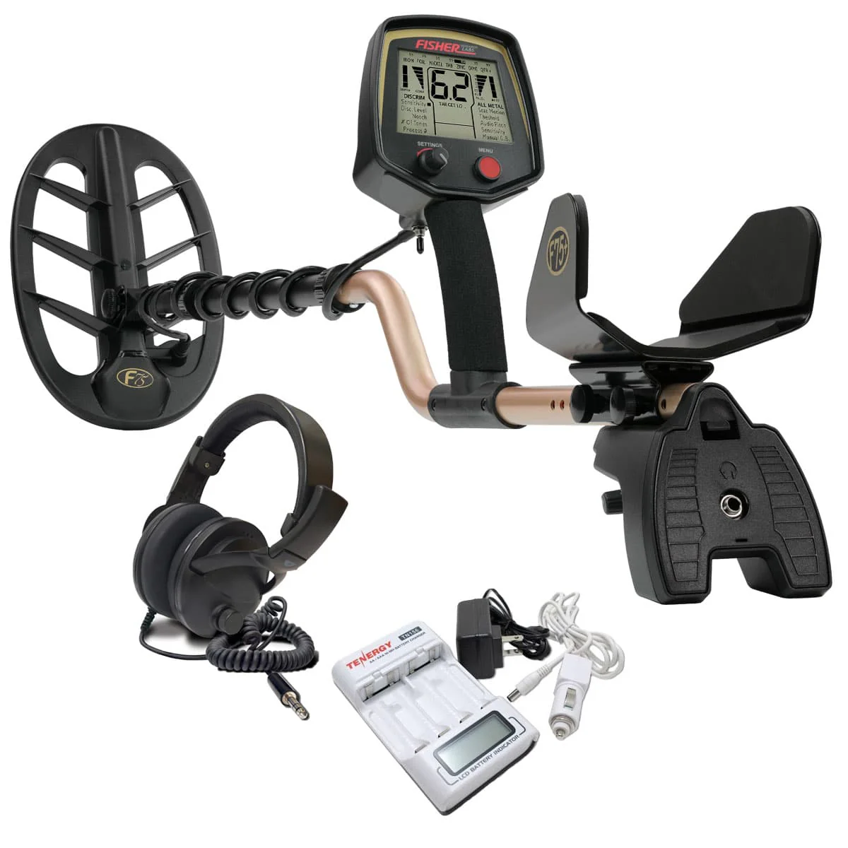Fisher F75 Metal Detector Bundle with Headphones, Battery Charger & Batteries - Image 1