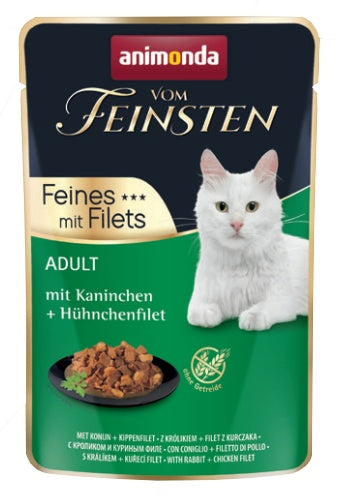 Animonda vom Feinsten Cat Adult królik i filet z kurczaka - delikatne kawałki w sosie - Image 1