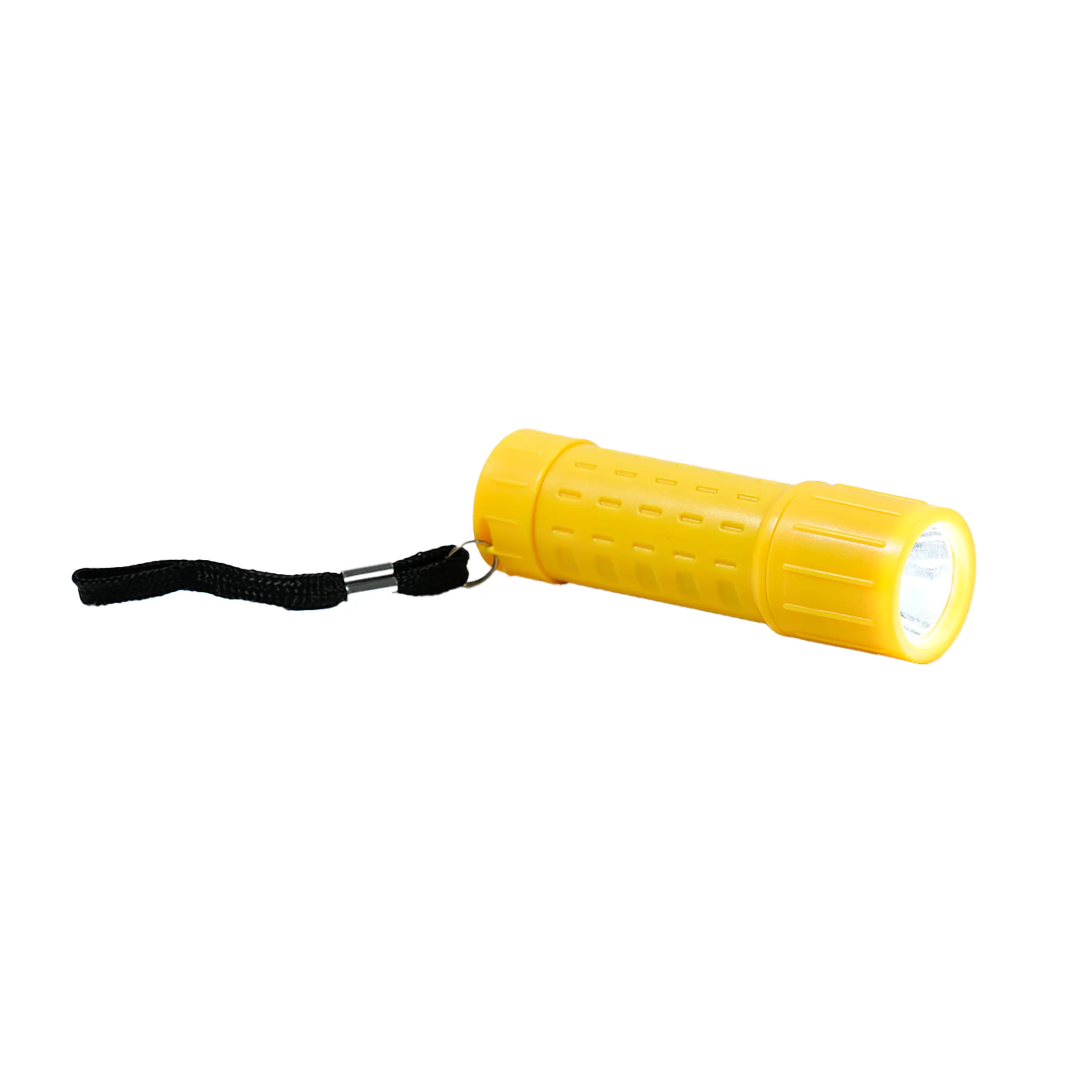 TerraX 4" 1 Watt / 45 Lumen Plastic Body Yellow Flashlight w/Lanyard, 3AAA Batteries Included - Image 1