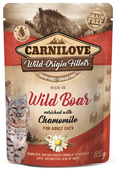 Carnilove Cat Wild Boar & Chamomile – dzik i rumianek saszetka 85g