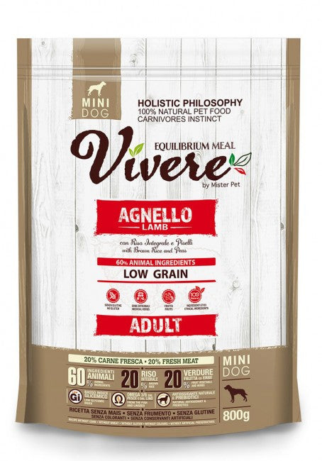 Vivere Dog Mini Adult Lamb 800g - Image 1