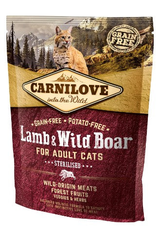 Carnilove Cat Lamb & Wild Boar Sterilised – jagnię i dzik 400g