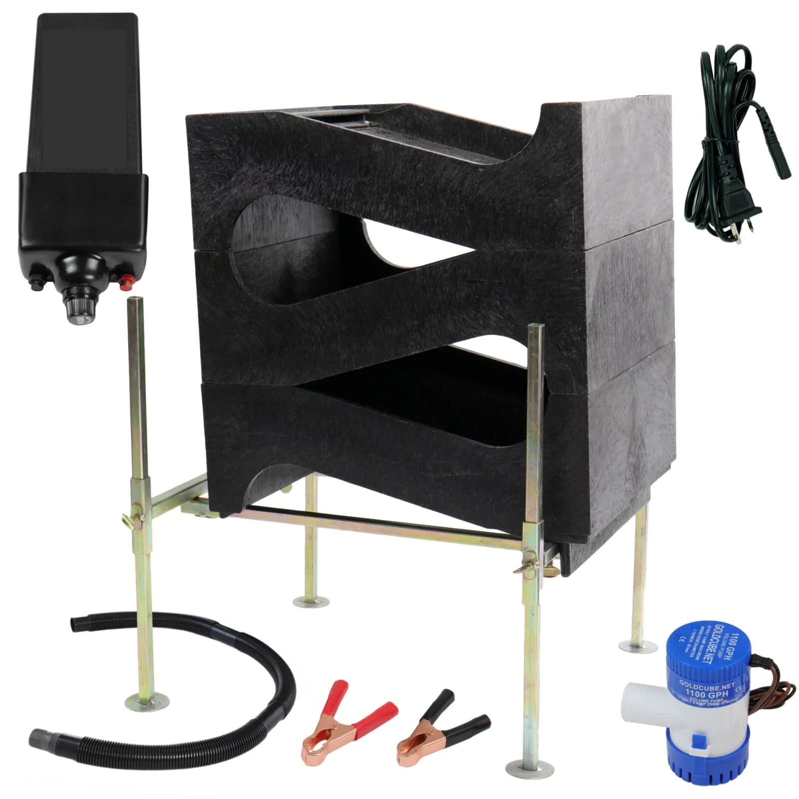 Gold Cube 3 Stack Deluxe Complete Gold Prospecting Kit & 120 Volt Power Supply - Image 1