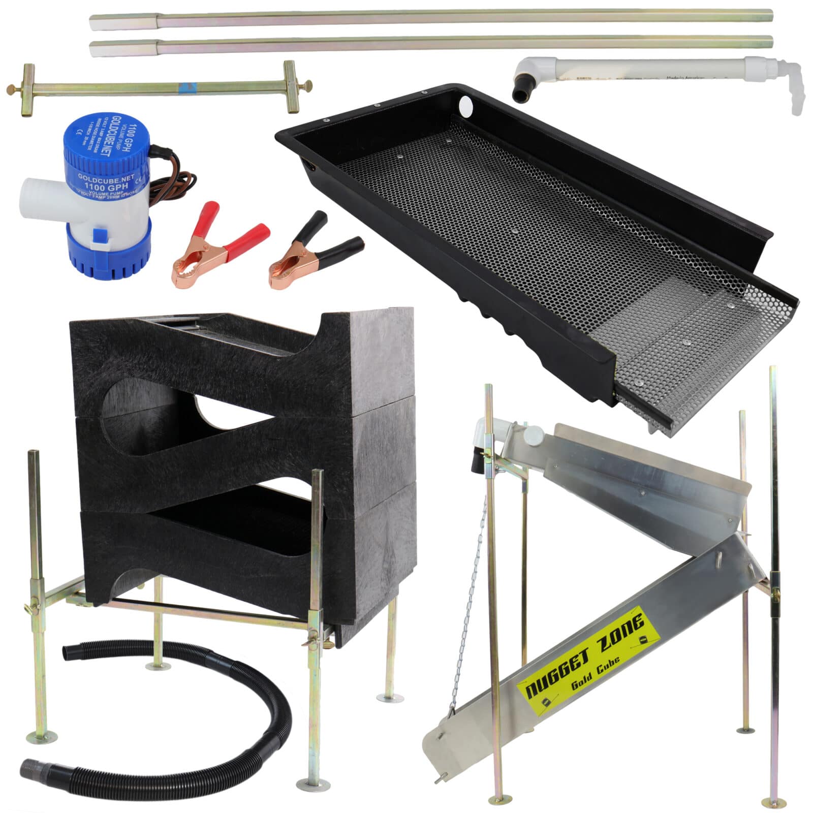 Gold Cube 3 Stack Deluxe Complete Kit, Nugget Zone Banker, Gold Banker Stainless - Image 1