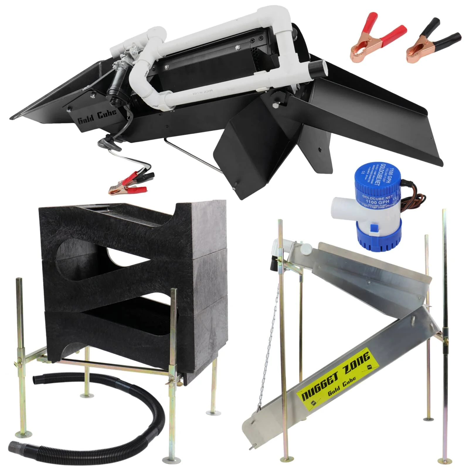 Gold Cube 3 Stack Deluxe Complete Kit, Nugget Zone Banker, Gold Cube Trommel - Image 1