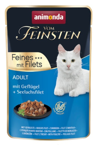 Animonda vom Feinsten Cat Adult drób + filet z mintaja - kawałki w delikatnym sosie - Image 1