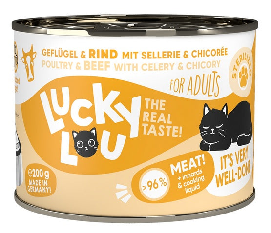 Lucky Lou Lifestage Sterilized Drób i wołowina puszka 200g - Image 1