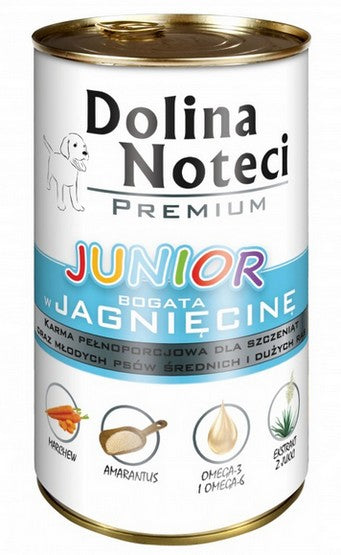 Dolina Noteci Premium Pies Junior Jagnięcina puszka 400g - Image 1