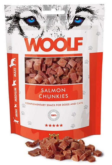 Woolf soft salmon chunkies 100g - miękkie kawałki łososia bez konserwantów - Image 1