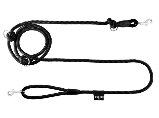 CHABA Smycz linka regulowana – 10mm x 138/260cm czarna