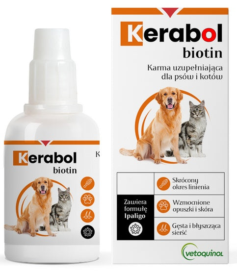 Vetoquinol Biowet Pet Line Kerabol – krople na poprawę sierści 20ml