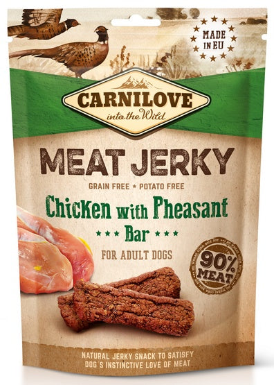 Carnilove Dog Jerky Chicken with Pheasant Bar – 90% mięsa, bez zbóż, baton jerky 100 g - Image 1