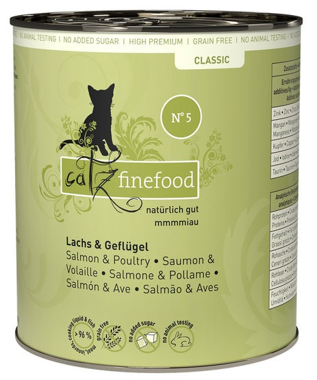 Catz Finefood Classic N.05 Łosoś i drób puszka 800g - Image 1