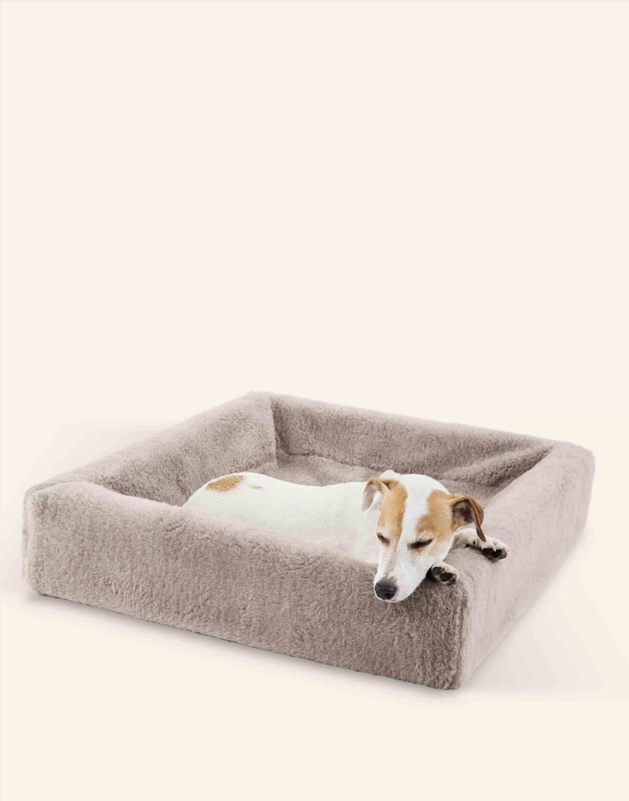 Bia Bed Fleece Cover Dog Basket Taupe – Cover for BIA bed 45×45 cm