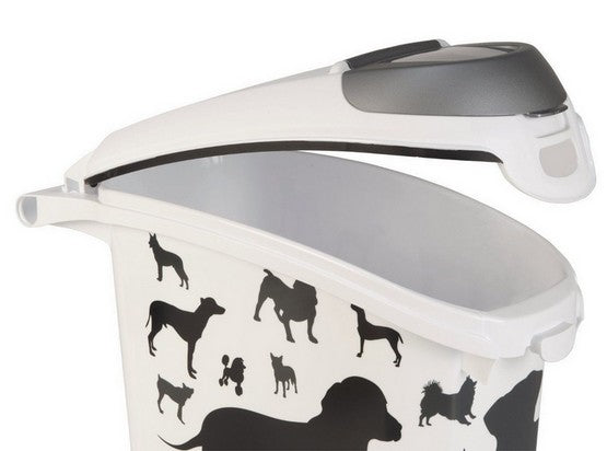 Curver Pet Life Pojemnik na psią karmę - białoczarny z psami 10kg - Image 2
