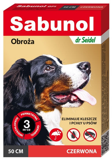 Sabunol GPI Obroża przeciw pchłom dla psa czerwona 50cm - Image 1