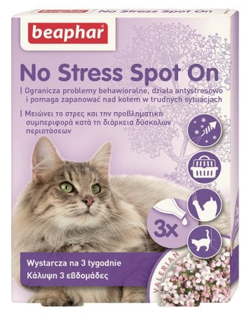 Beaphar No Stress Spot On dla kotów – 3 pipety