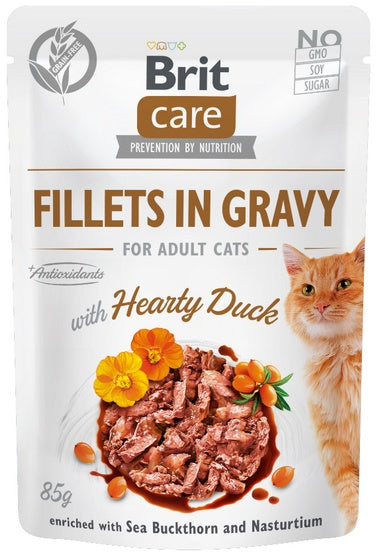 Brit Care Cat Fillets in gravy hearty duck – filety w bulionowym sosie