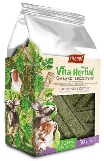 Vitapol Vita Herbal Gałązki leszczyny z pietruszką dla gryzoni i królika 50g - Image 1