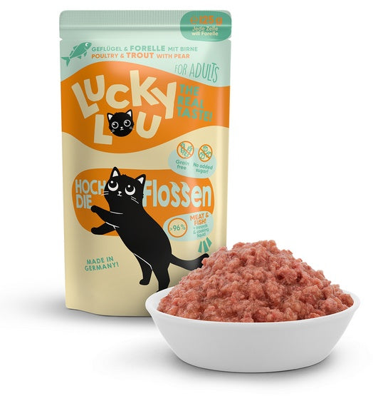 Lucky Lou Lifestage Adult Drób i pstrąg saszetka 125g - Image 1