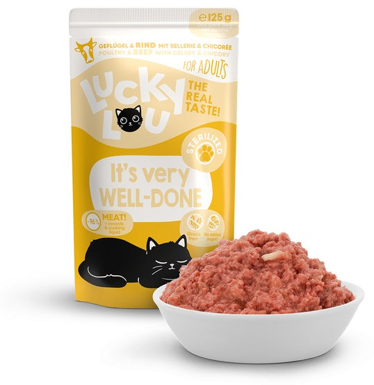 Lucky Lou Lifestage Sterilized Drób i wołowina saszetka 125g - Image 1