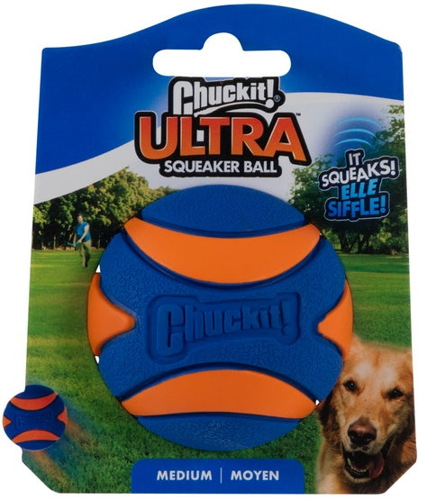 Chuckit! ultra squeaker ball medium - wytrzymała piłka z piszczałką do aportowania - 6,5 cm - Image 1