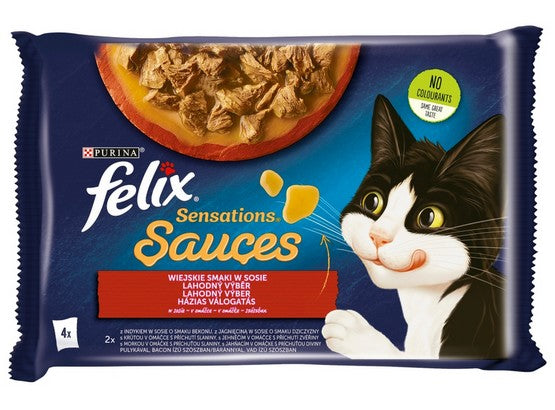 Felix Sensations Sauces Wiejskie Smaki indyk/jagnięcina w sosie saszetki 4x85g - Image 1