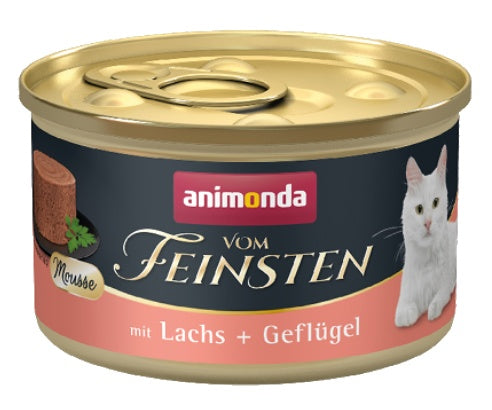 Animonda vom Feinsten Cat Adult mus łosoś + drób - jedwabista konsystencja dla wybrednych kotów - Image 1