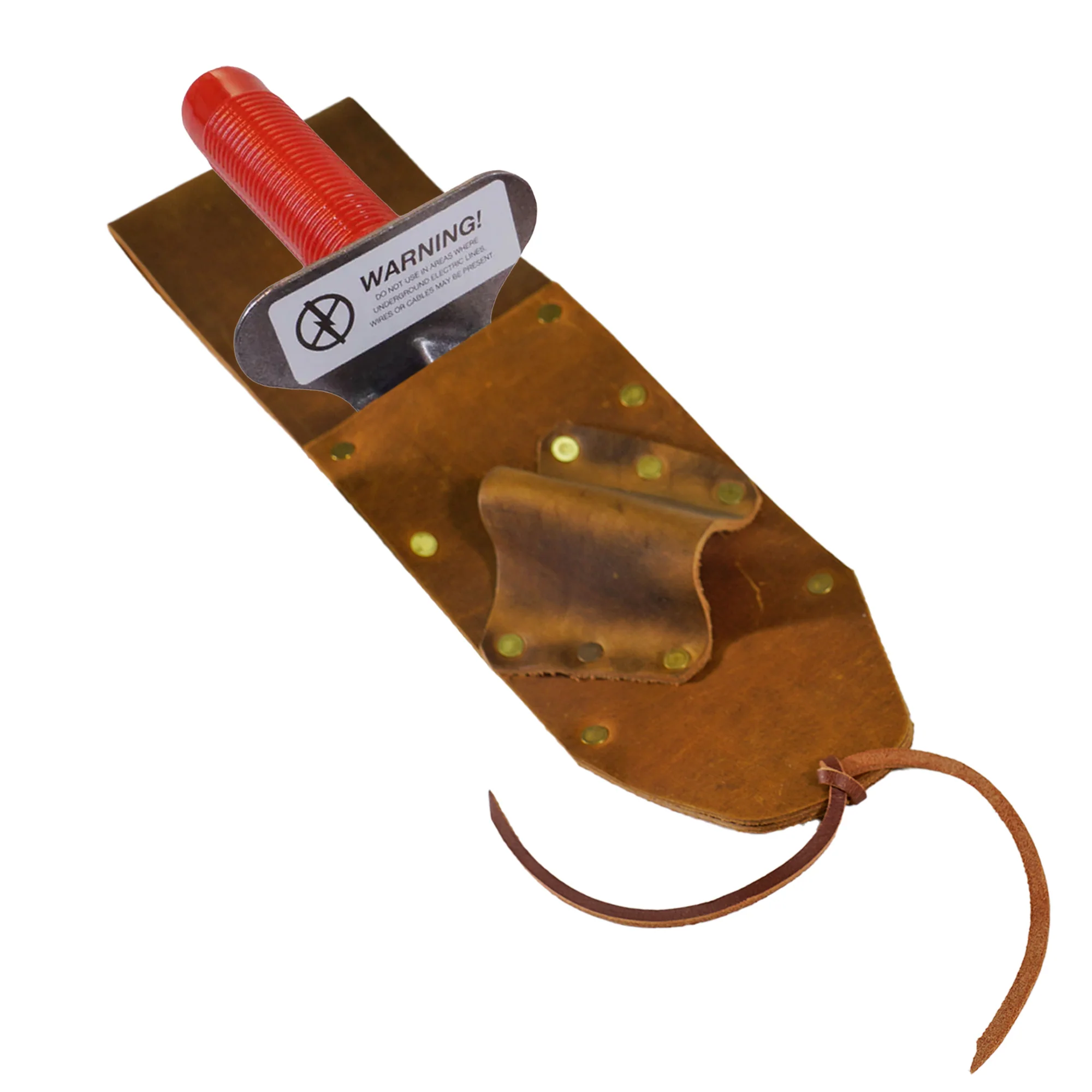 Brown Leather Sheath LEFT Sided & Lesche Digging Tool LEFT Serrated - Image 3