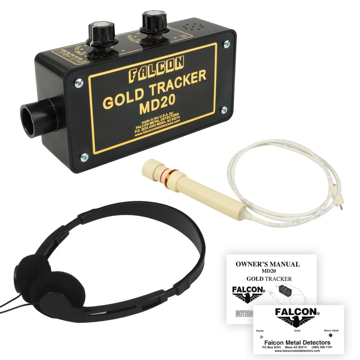 Falcon Gold Tracker MD20 Metal Detector 300kHz Probe with Headphones - Image 2