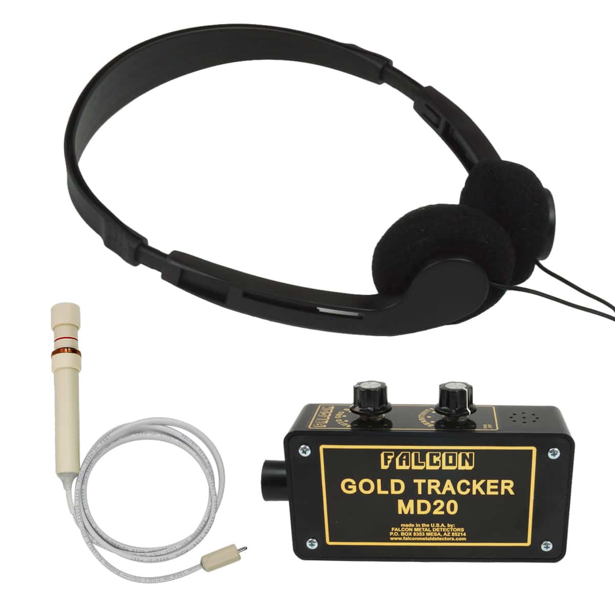 Falcon Gold Tracker MD20 Metal Detector 300kHz Probe with Headphones - Image 3