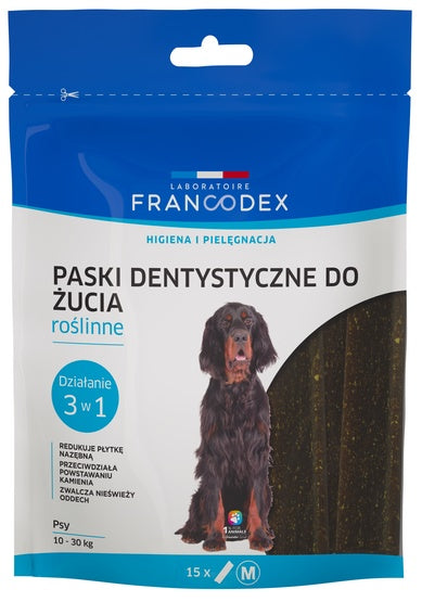 Francodex paski dental M - roślinna higiena jamy ustnej dla psów 10–30 kg - Image 1