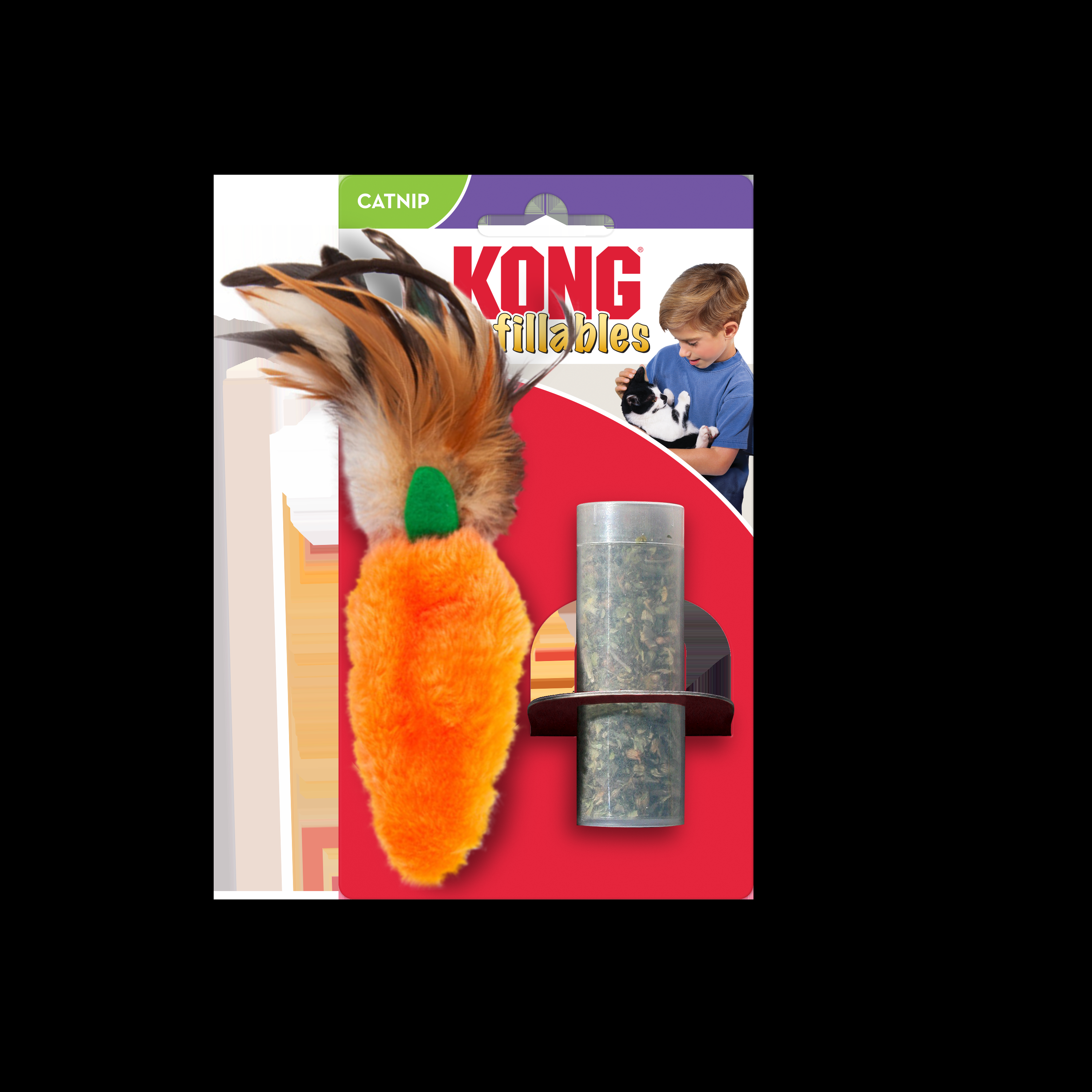 KONG Cat Refillable Catnip Feather Carrot - Image 2