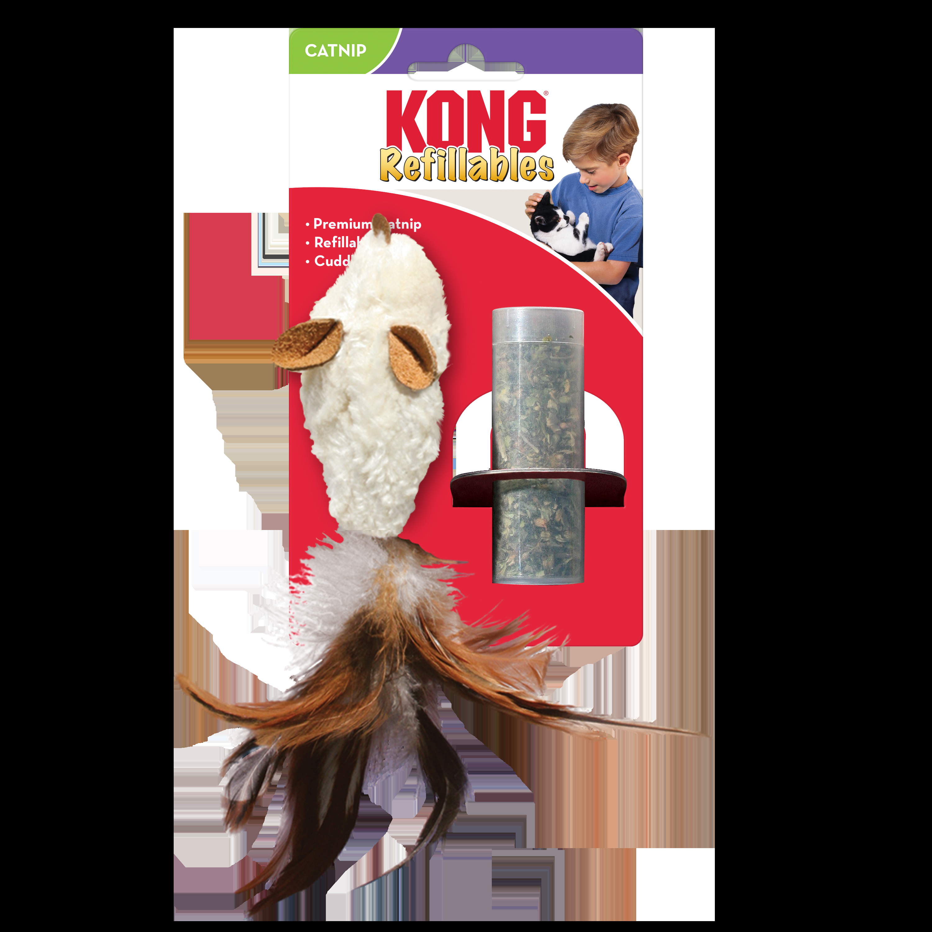 KONG Cat Refillable Catnip Feather Mouse - Image 2