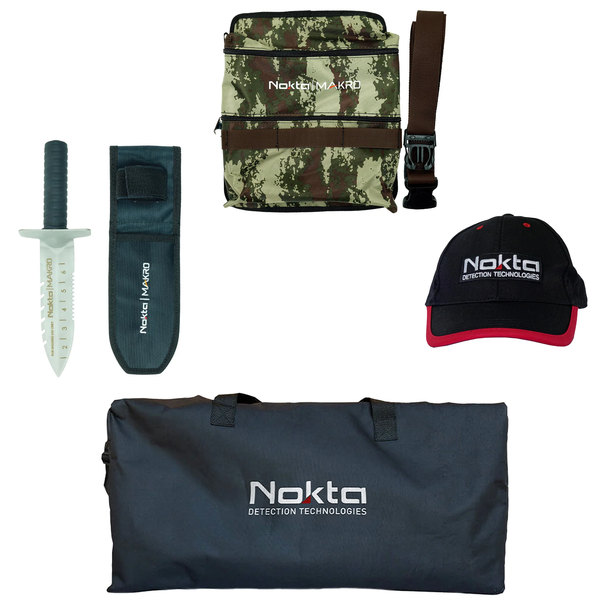 Nokta 4-Piece Treasure Accessory Kit – Carrying Bag, Pouch, Digger & Hat