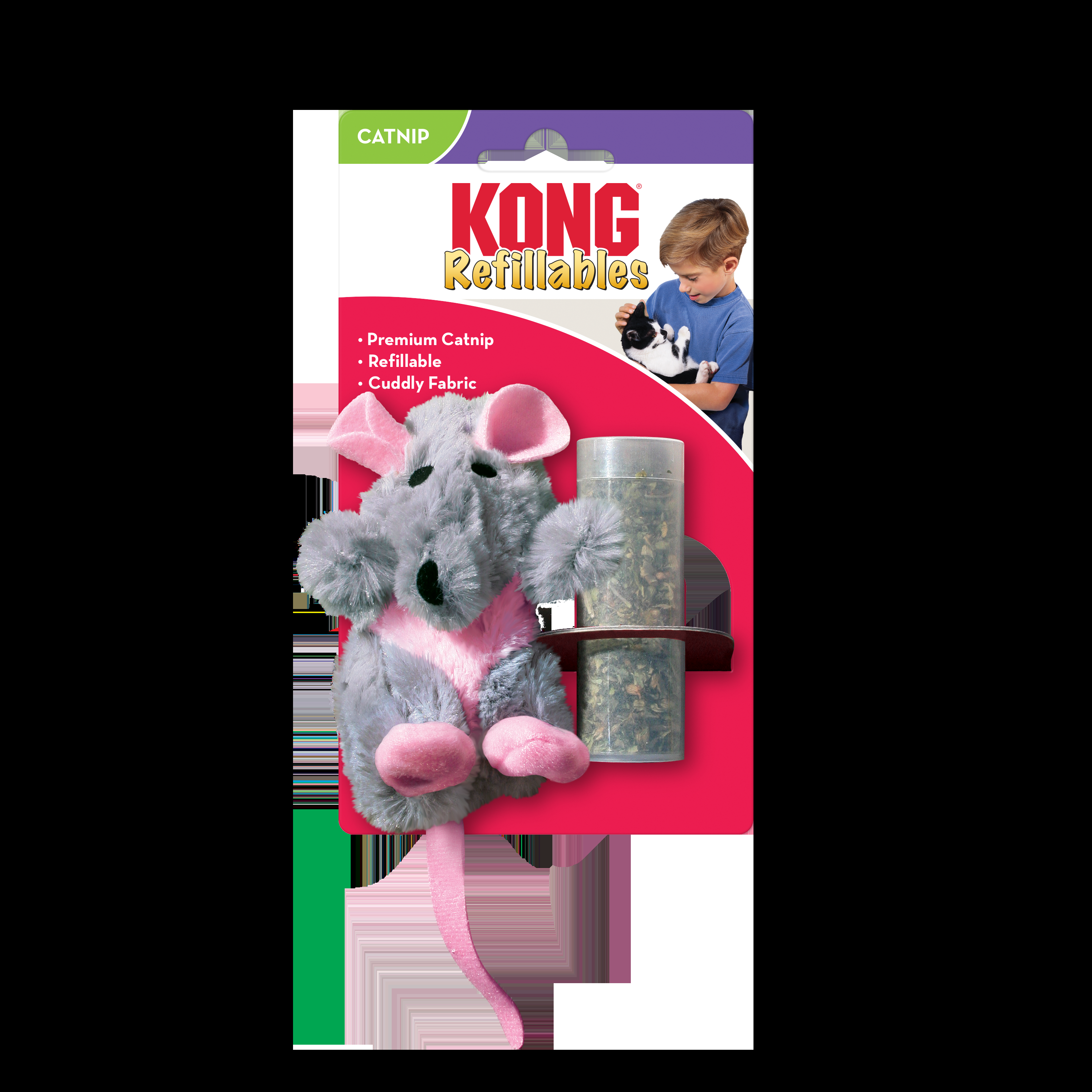 KONG Cat Refillable Catnip Rat - Image 2