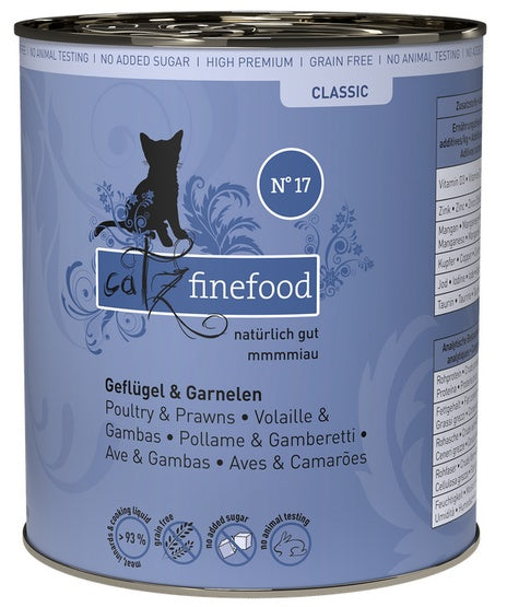 Catz Finefood Classic N.17 Drób i Krewetki puszka 800g - Image 1