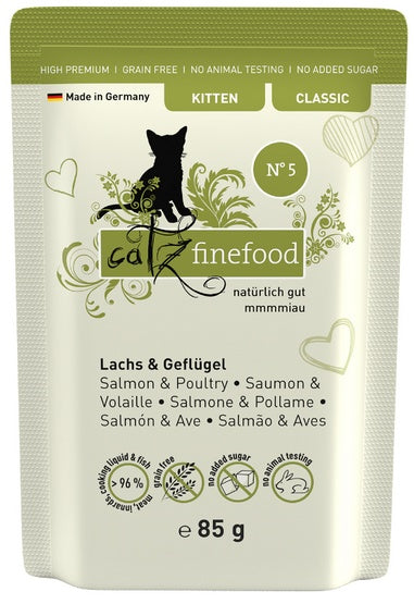 Catz Finefood Classic Kitten N.05 Łosoś i drób saszetka 85g - Image 1