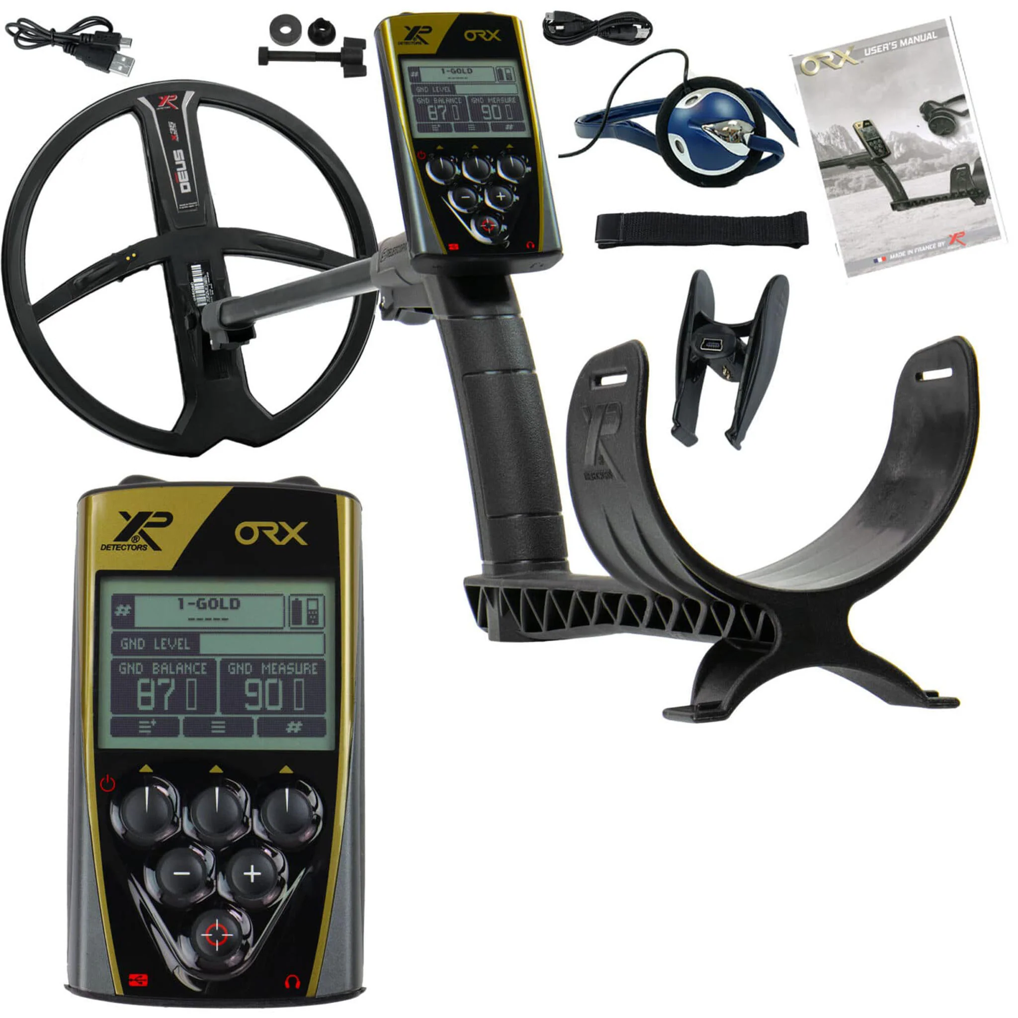 XP ORX Metal Detector Wireless Metal Detector with Back-lit Display + FX-02 Wired Backphone Headphones + 11" X35 Search Coil (Open Box) - Image 1