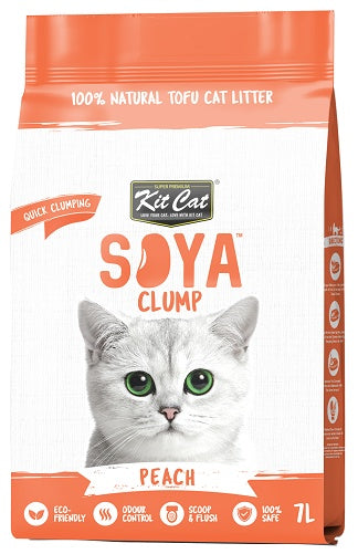 Kit Cat żwirek ECO SoyaClump Peach 7L / 2,5 kg – lekki żwirek sojowy o delikatnym brzoskwiniowym zapachu